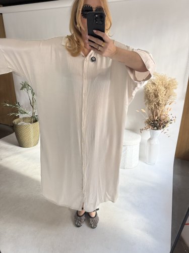 Košeľové šaty viskoza-cream