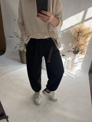 Nohavice crazy rovné dlhšie guma čierné