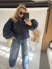Bunda oversize rukáv Nova-modrá