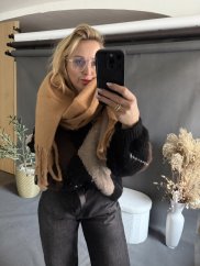 Šála oversize béžová