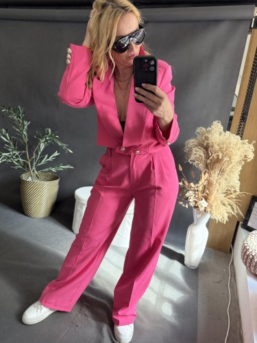 Kostýmek Style zlaté knoflíky-růžový