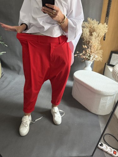 Nohavice SUN bez gombíka do 3XL červené