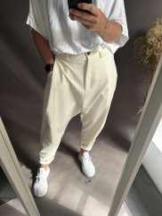 Nohavice s nižším sedom Blair-krémové postava 36-42