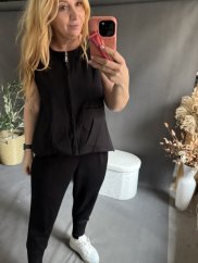 Vesta Oboustranná na zip/knoflíky SUN-černá