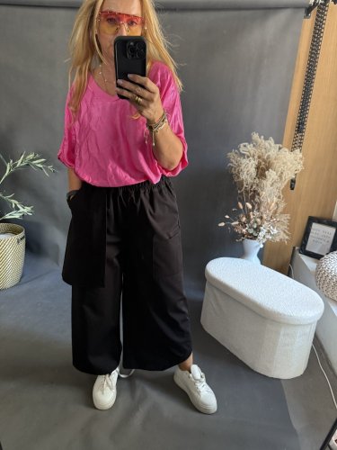 Nohavice s vreckom Sun asymetrický strih-čierné