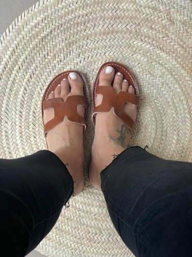 Sandálky Maroko kožené hnědé