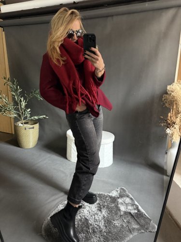 Šála oversize bordeaux