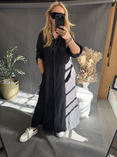 Šaty košilové dlouhé černé