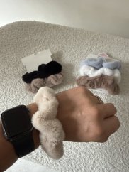 Set gumičky do vlasov plyšové-hnedé