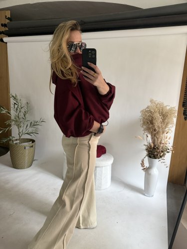 Bunda Collar s kapucí bordeaux- predobjednavka