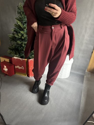 Nohavice s nižším sedom Blair-vínová -postavu 34-40