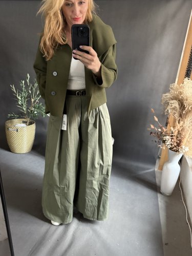 Kalhoty Pantagonna ve stylu sukně -khaki