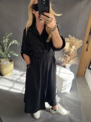 Šaty košilové dlouhé černé