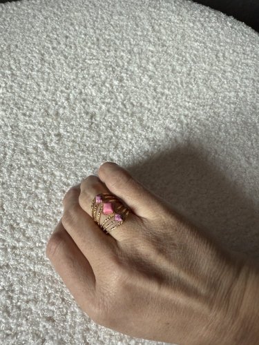 Prsteň Stainless Steel s nastaviteľnou veľkosťou-ružový