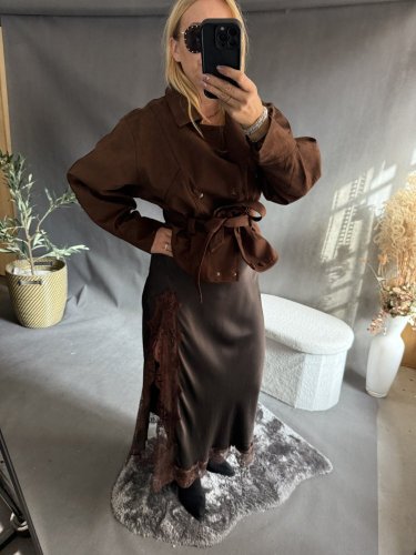 Sukně krajka-hnědá