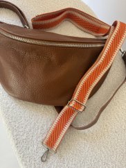 Popruh ke kabelce nebo ke Cupholder-stříbrné kování-Pruh orange
