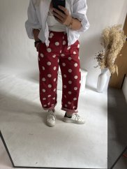 Nohavice Big Dots-čiervené
