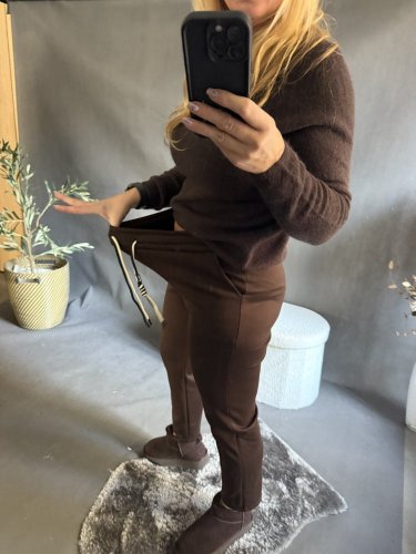 Nohavice Fashion-hnedé