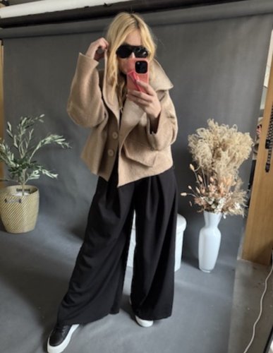 Kabátek Crop Miss zateplený-béžový