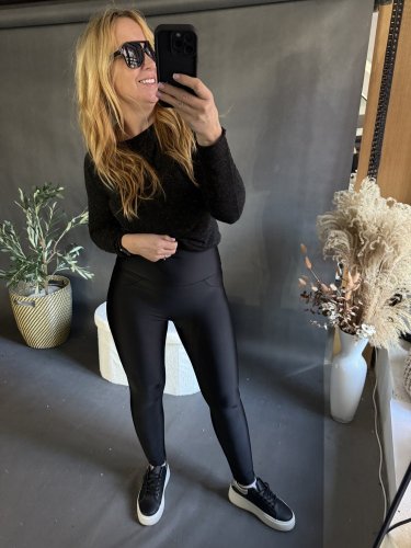 BODYSLIM LEGÍNY S PROŠITÍM - ČERNÁ nový střih BEZ KAPES - Velikost: S