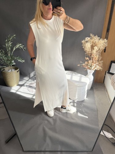 Šaty Basic dlouhé-bílé neprůhledné