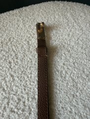 Opasok kožený posuvný so zlatou sponou-bordeaux