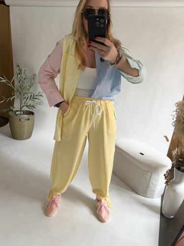 Nohavice Flowy hariem-yellow
