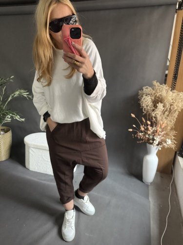 Teplákové nohavice nasrávacie fattale-hnedé