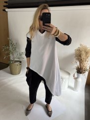 Tričko asymetrické-biele