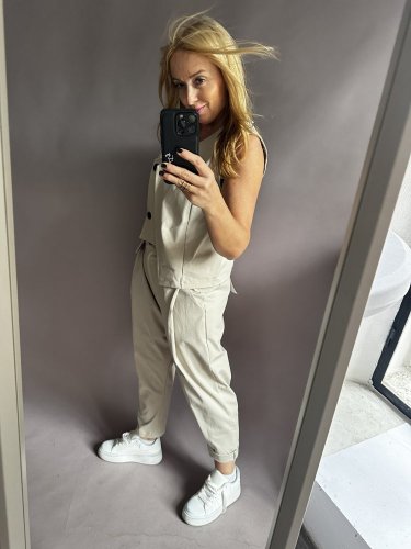 Nohavice Blair bavlnené-béžové