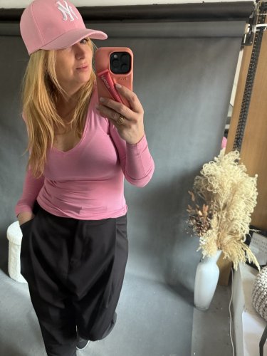 Tričko s vycpávkama-růžové