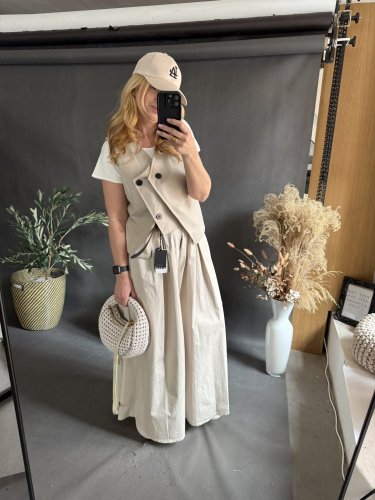 Kalhoty Pantagonna ve stylu sukně -béžové