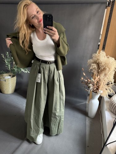 Kalhoty Pantagonna ve stylu sukně -khaki