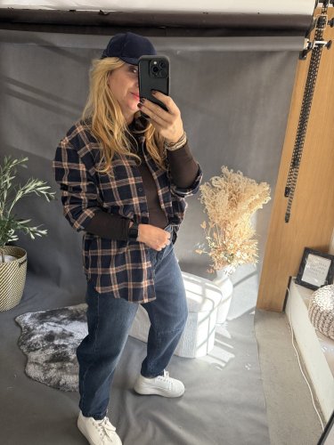 Košile kostkovaná-modrá