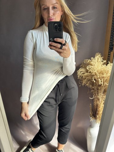 Ľahký rolák s dlhým rukávom viskoza-Max do veľkosti M-biely