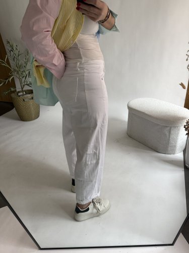 Džínsy New York--elastické, pohodlné-bílé