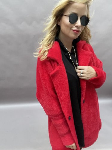 Kabát Elen dlhý - barva: Červená