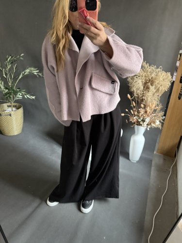 Kabátek Crop Miss zateplený-růžový