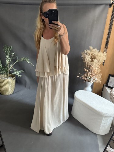 Set sukne a volániky-beige