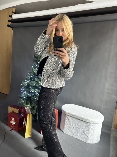 Sako s flitrami veľkosť M a XL