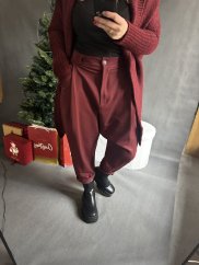 Nohavice s nižším sedom Blair-vínová -postavu 34-40