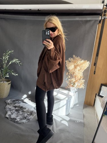 Bomber saténový Big Size hnedý