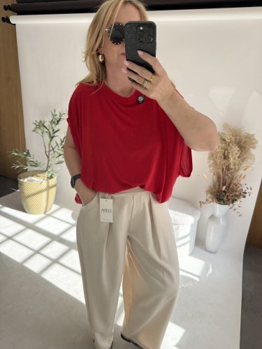 Tričko White Angel-oversize-červené