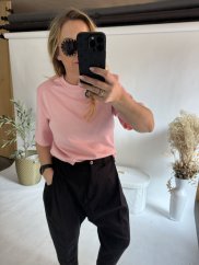 Tričko s vypchávkami Star -neoprén nekrčivý-losos