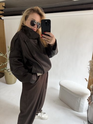 Nohavice Flowy hariem-hnedá