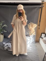 Šaty košilové dlouhé béžové