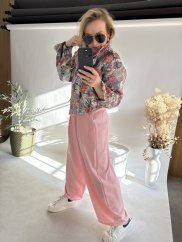 Kalhoty Ballon plátěné letní-růžová