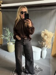 Halenka se stojáčkem-hnědá