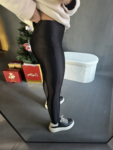 BODYSLIM LEGÍNY S PROŠITÍM - ČERNÁ - Velikost: XL