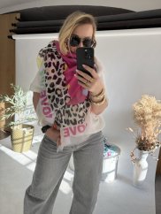 Šál animal print-fuchsia